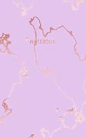 Notebook: Deep Purple Marble and Rose Gold - 8.5 x 11, 150 Wide Ruled Pages - Gift for Women and Teen Girls