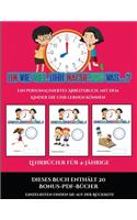 Lehrbücher für 4-Jährige (Um wie viel Uhr mache ich was...?): 30 farbige Arbeitsblätter. Der Preis dieses Buches beinhaltet die Erlaubnis, 20 weitere Bücher der Reihe kostenlos im PDF-Format herunterzuladen