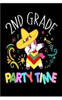 2nd Grade Party Time: Cinco De Mayo Grade 2 Unicorn Gift Journal