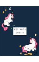 Notebook unicorn: Cute unicorn in love on dark blue cover and Lined pages, Extra large (8.5 x 11) inches, 110 pages, White paper(5 Cute Unicorn in Love on Dark Blue Notebook)