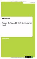 Analyse des Textes TG 2429 des Gudea von Lagas