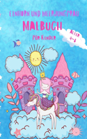 Einhorn und Meerjungfrau Färbung Buch für Kinder im Alter von 4-8
