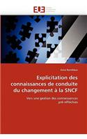 Explicitation Des Connaissances de Conduite Du Changement ? La Sncf