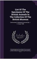 List Of The Specimens Of The British Animals In The Collection Of The British Museum: Centroniæ Or Radiated Animals [by J. E. Gray] 1848