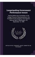 Longstanding Government Performance Issues: Hearing Before the Committee on the Budget, House of Representatives, One Hundred Fourth Congress, First Session, Hearing Held in Washington, DC, Se