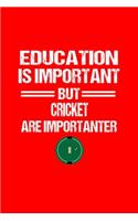 Cricket Notebook: Cricket Education Humor Sarcastic Funny Christmas Gift - Red Ruled Lined Notebook - Diary, Writing, Notes, Gratitude, Goal Journal - 6x9 120 pages