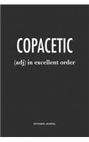 Copacetic In Excellent Order: A 6x9 Inch Journal Notebook Diary With A Bold Text Font Slogan On A Matte Cover and 120 Blank Lined Pages