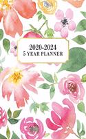 5 Year Planner: 5 Year Calendar Planner for January 2020 - December 2024, Includes Contacts + Notes Page, 60 Month Planner, 5 Year Monthly Planner + Notes Section, 