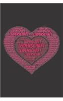 Leidenschaft: Notizblock - Notizbuch - DIN A5, 120 Seiten - Liniert, Lined, Linien - Notizen, Termine, Planer, Tagebuch, Organisation - Wortwolke Geschenk