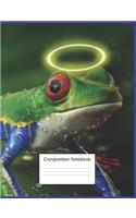 Composition Notebook: Wide Ruled Composition Notebook Gift For Grandchildren, Children, Seniors, Women, and Teen Frog Lovers, Blank Lined Journal and Home school Workbook