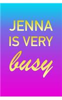 Jenna: I'm Very Busy 2 Year Weekly Planner with Note Pages (24 Months) - Pink Blue Gold Custom Letter J Personalized Cover - 2020 - 2022 - Week Planning - 