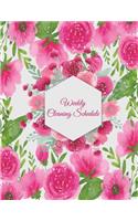 Weekly Cleaning Schedule: Cute Pink Flowers, Household Chores List, Cleaning Routine Weekly Cleaning Checklist Large Size 8.5" x 11" Cleaning and Organizing Your House