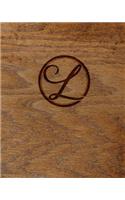 Wood Burned Monogram Creative Journal - L: (8 X 10 Lined) Blank Notebook College Ruled
