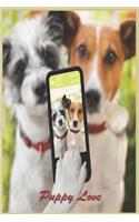 Puppy Love: 124 Page Softcover, Has Lined Pages with a Dog Border, College Rule Composition (6