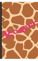 Roarrr: Journal with Giraffe Print College Lined for Notes