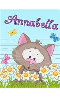 Annabella: Personalized Book with Child's Name, Primary Writing Tablet for Kids, 65 Sheets of Practice Paper, 1" Ruling, Preschool, Kindergarten, 1st Grade, 8 