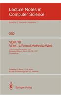 VDM '87. VDM - A Formal Method at Work