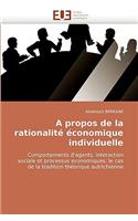 Propos de la Rationalité Économique Individuelle