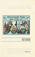 Vintage Lined Notebook Greetings from the City of Boston