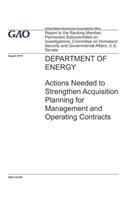 Department of Energy: Actions Needed to Strengthen Acquisition Planning for Management and Operating Contracts