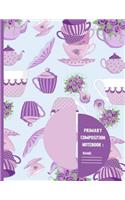 Primary Composition Notebook: Kids Story paper Notebook / Journal to write in for Tea Lovers 120 pages (8.5x11 Inch).