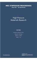 High-Pressure Materials Research: Volume 499