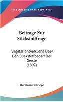 Beitrage Zur Stickstofffrage