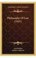 Philosophy of Law (1921)