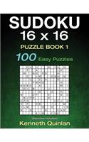 SUDOKU 16 x 16 Puzzle Book 1: 100 Easy Puzzles