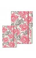 Pink Peony on Ivory Edgewise Small Journal