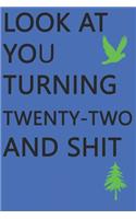Look at You Turning Twenty-Two and Shit Notebook Birthday Gift: Lined Notebook/ Journal Gifts,120 pages, 6×9, Soft Cover, Matte Finish