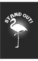 Stand out!: 6x9 Flamingo - blank with numbers paper - notebook - notes