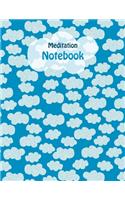 Meditation Notebook - Fluffy White Thought Clouds Pattern