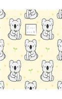 Notebook: Cute Koala bear Notebook for Girls and Lined pages, Extra large (8.5 x 11) inches, 110 pages, White paper (Notebook and journal)(1 Christmas Gift for Kids)
