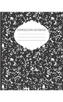 Composition Notebook: Black Marble Pattern - Trendy Wide Ruled Subject Book - Blank Lined Writing Journal - Primary School, College Students Teens Kids - Teachers Lesson 