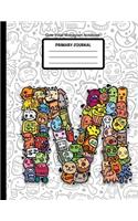 Cute Initial Monogram Notebook Primary Journal