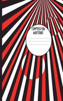 Red White Black Stripe Composition Notebook