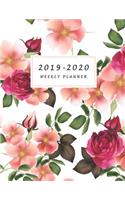 2019-2020 Weekly Planner: Large Two Year Planner with Floral Cover and Coloring Pages (Volume 1)