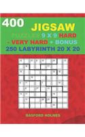 400 JIGSAW puzzles 9 x 9 HARD - VERY HARD + BONUS 250 LABYRINTH 20 x 20: Sudoku Hard - Very Hard levels and Maze puzzles very hard level