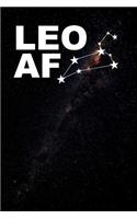 Leo AF Notebook: Zodiac Horoscope Astrology Gift Journal for Leo Birthdays in July and August. 6 X 9 Lined Notebook. 150 Pages.