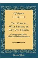 Two Years in Wall Street, or Why Was I Born?: Consisting of Riches, Jokes, and Disappointments (Classic Reprint)