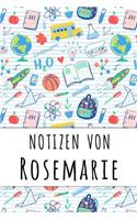 Notizen von Rosemarie: Liniertes Notizbuch für deinen personalisierten Vornamen