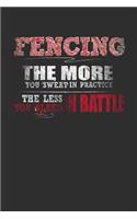 Fencing The More You Sweat In Practice The Less You Bleed In Battle: Daily 100 page 6 x 9 Blank lined journal for Martial Arts lover perfect Gift to jot down his ideas and notes