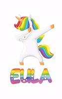 Eula: Eula Journal Notebook Dabbing Unicorn Rainbow