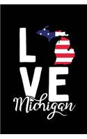 I Love Michigan: Notebook Blank Lined College Ruled Journals(22 State Pride Notebooks - American Flag)