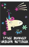 Stage Manager Unicorn Notebook: Blank Lined Journal Gift Idea