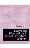 Essays and Disertations in Biblical Literature, Volume I