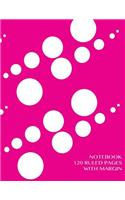 Notebook 120 ruled pages with margin: Notebook with pink dewdrops cover, lined notebook with margin, perfect bound, ideal for writing, essays, composition notebook or journal