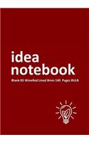 Idea Notebook Blank B5 WineRed Lined 8mm 140 Pages BULB