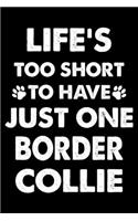 Life's Too Short To Have Just One Border Collie: Cute Border Collie Lined journal Notebook, Great Accessories & Gift Idea for Border Collie Owner & Lover. Lined journal Notebook With An Inspiration